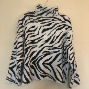 Soft Dark Brown & Ivory Zebra Sweater